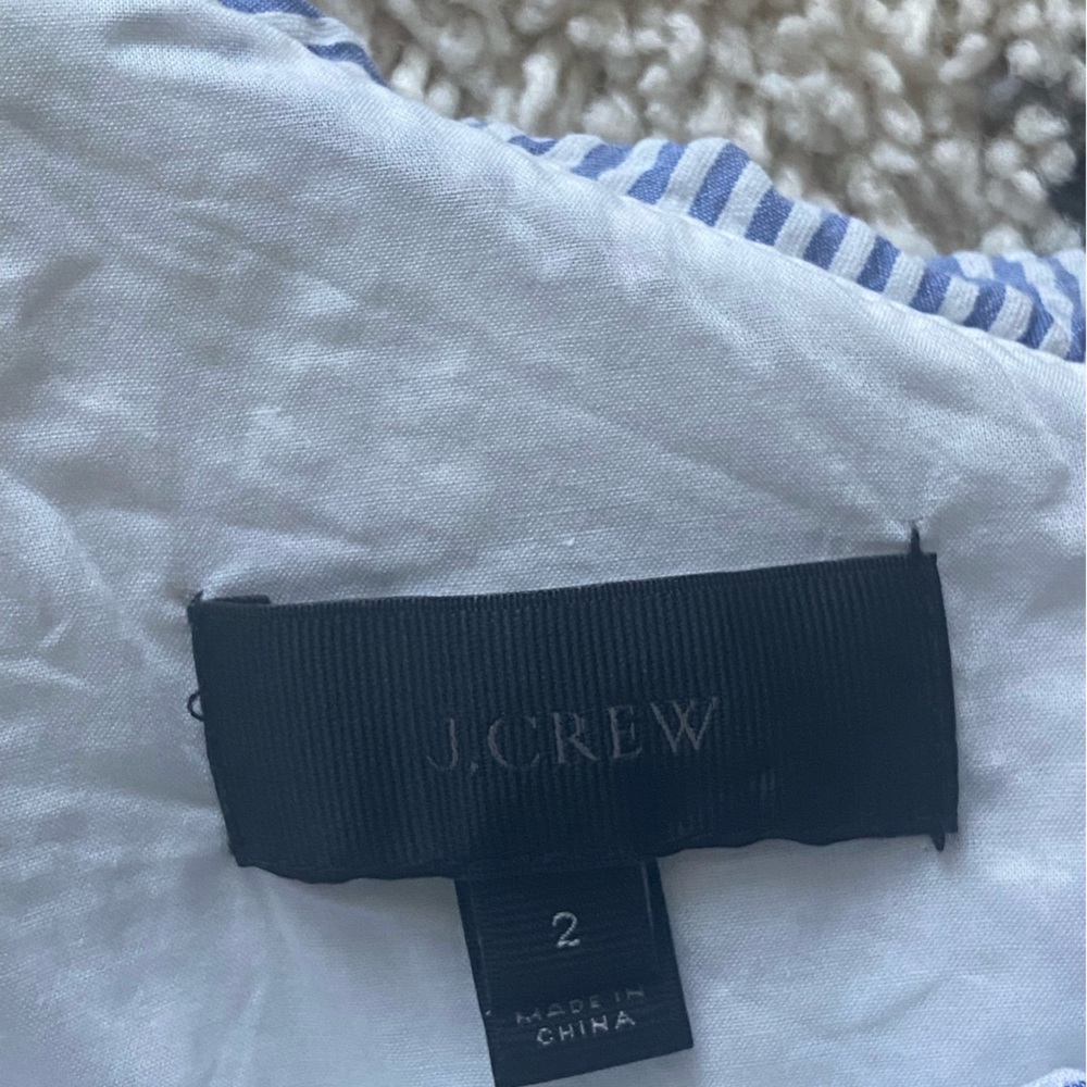 J.Crew seersucker one shoulder dress - Picture 2 of 3